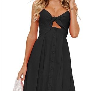 Black adjustable midi dress